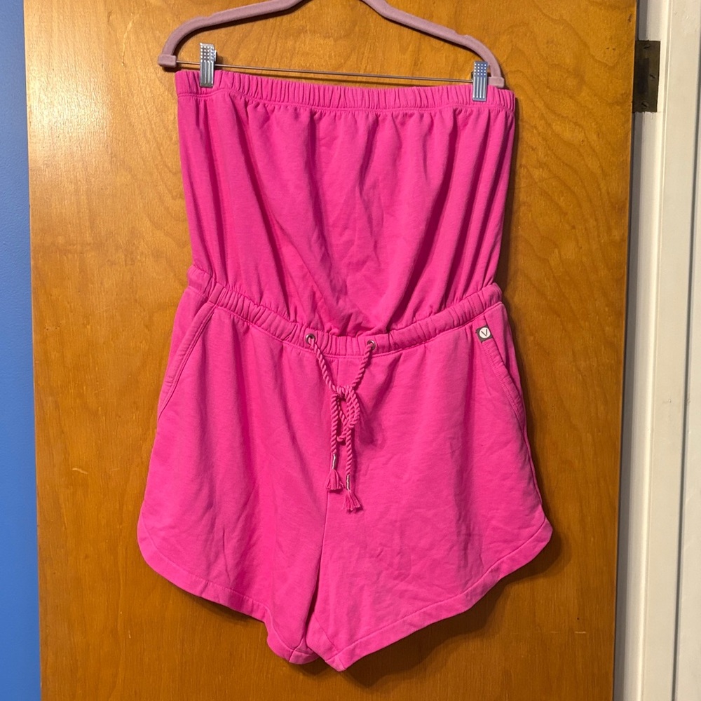 NWT Lane Bryant Livi Active Pink Strapless Romper 14/16